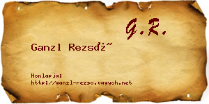 Ganzl Rezső névjegykártya